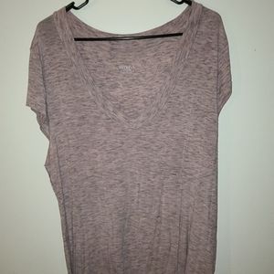 Women's 2xl Pink and Grey soft v neck tee.